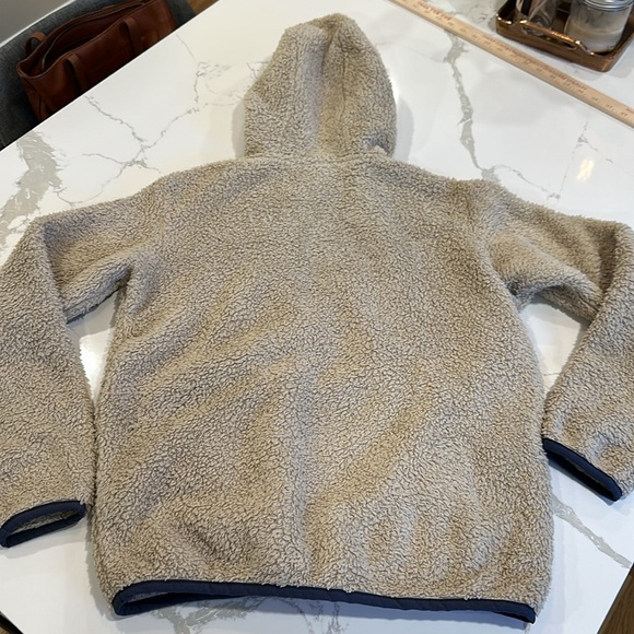 Los Gatos Deep Pile Hooded Pullover Fleece El Cap Khaki Smolder Blue Small - Picture 7 of 9